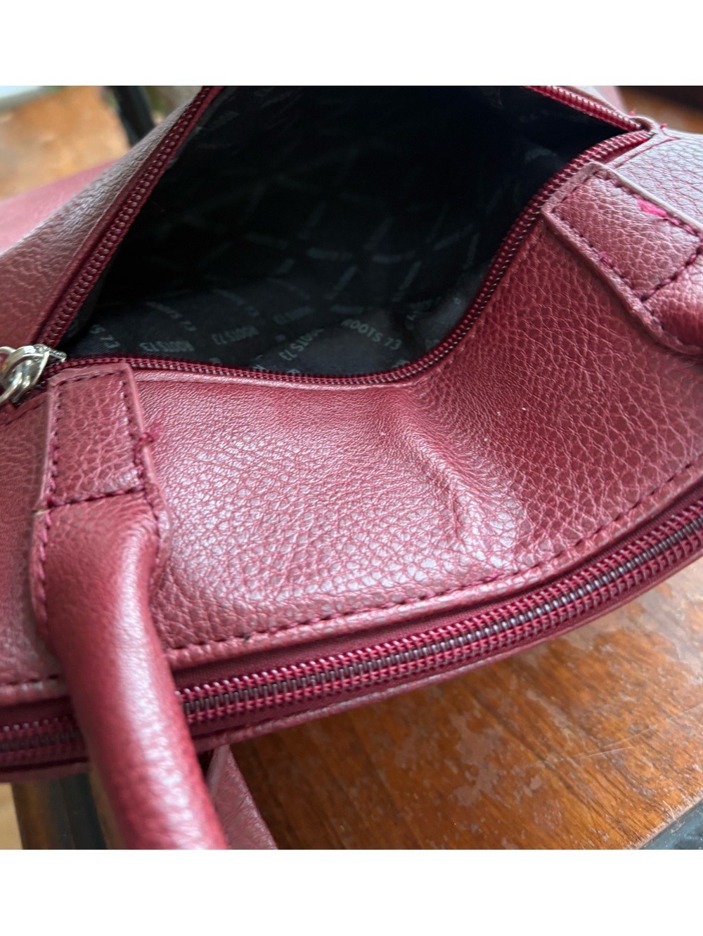 Roots 73 Red Burgundy Top-Handle Shoulder vegan leather Bag y2k - Picture 4 of 11